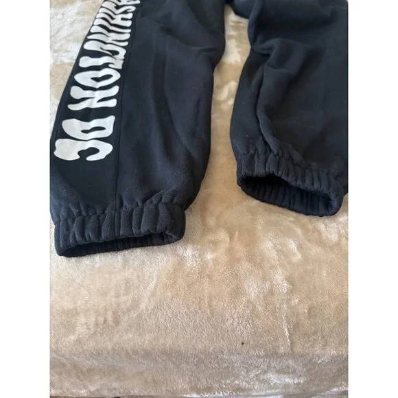 Washington DC Good Vibes Black Jogger Sweatpants Cherry Blossom Graphic – Size M - Picture 4 of 9